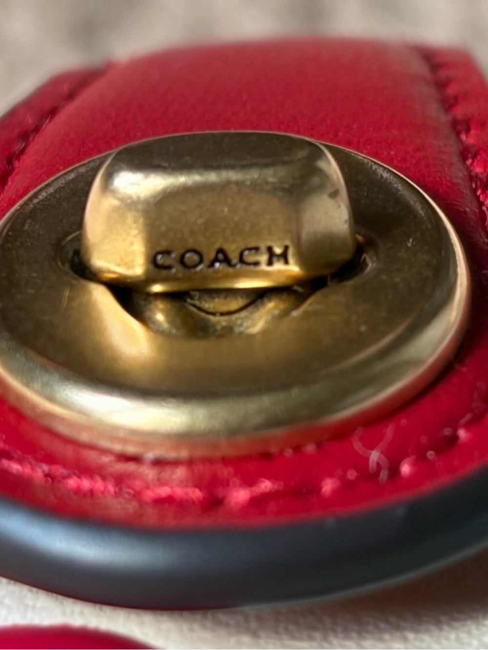 Coach Penn Shoulder Bag With Cherry Print In Leather/Gold/Chalk CCC47 - Picture 3 of 9